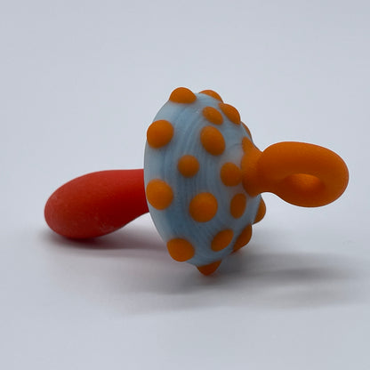 Orange mushroom pendant craftsmanship - artisan glass work