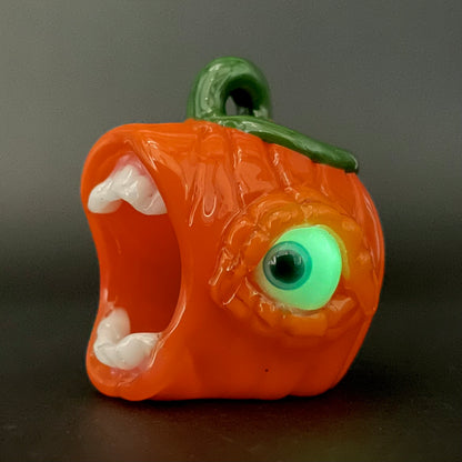 screaming jack-o’-lantern glass art - premium handcrafted piece