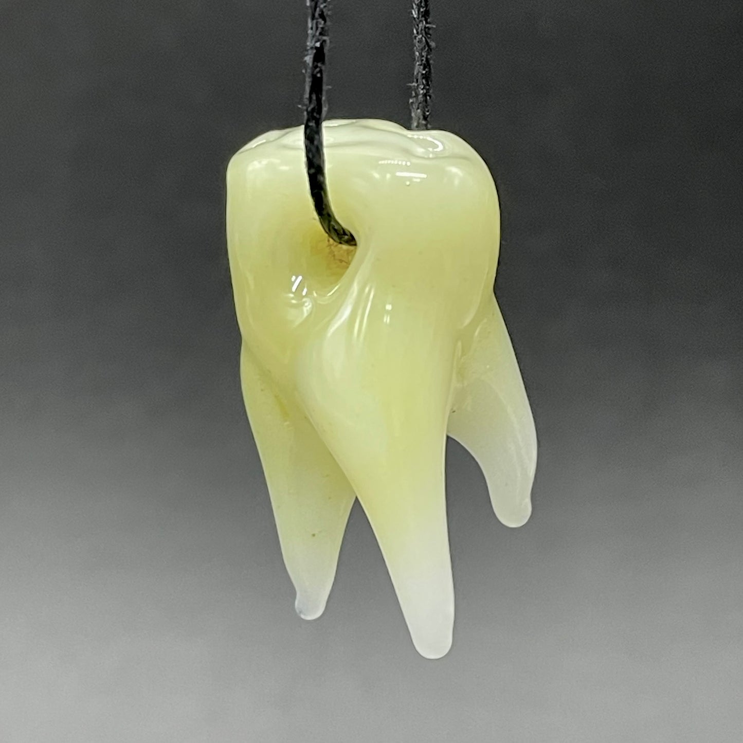 Leviathan Glass 3 glass tooth beads - hand-blown art