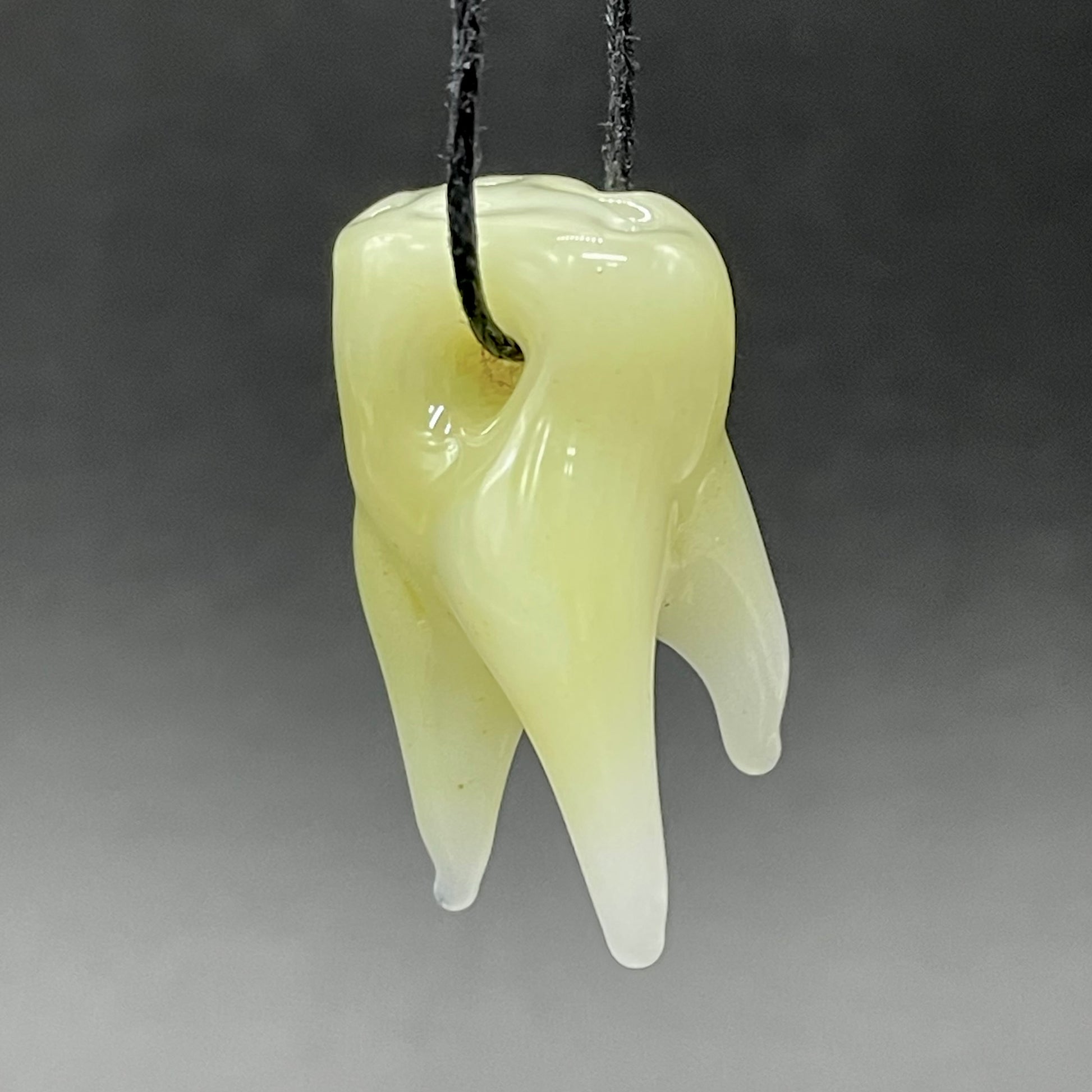 Leviathan Glass 3 glass tooth beads - hand-blown art