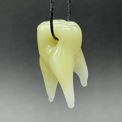 Leviathan Glass 3 glass tooth beads - hand-blown art