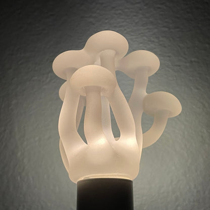 Mushroom, frosted clear glass led night light.