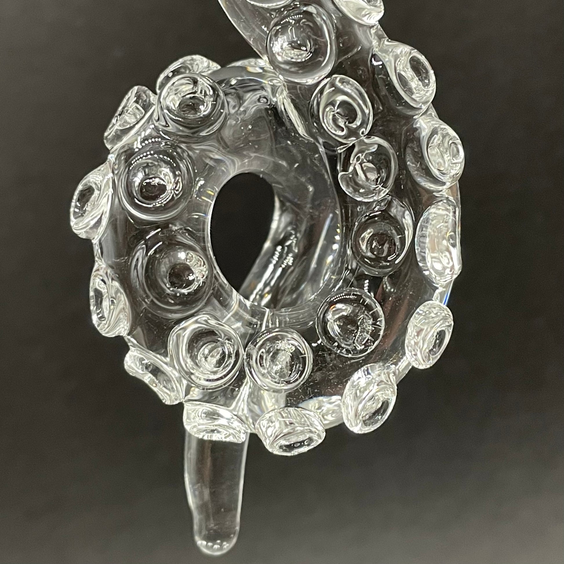 Hand-blown 3 clear tentacle ornaments - Leviathan Glass original