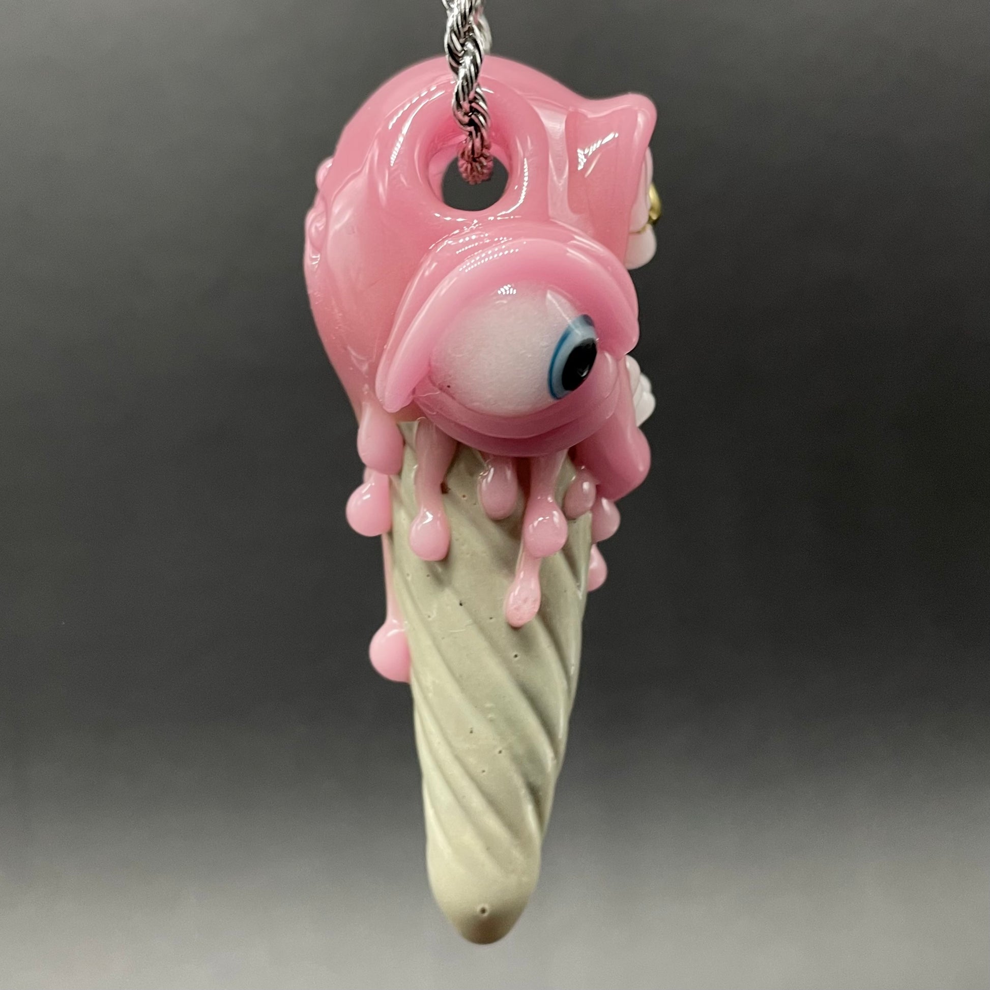 Leviathan Glass Ice scream cone pendant - hand-blown art