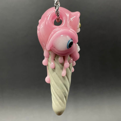 Leviathan Glass Ice scream cone pendant - hand-blown art