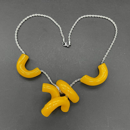 Macaroni and cheese necklace
