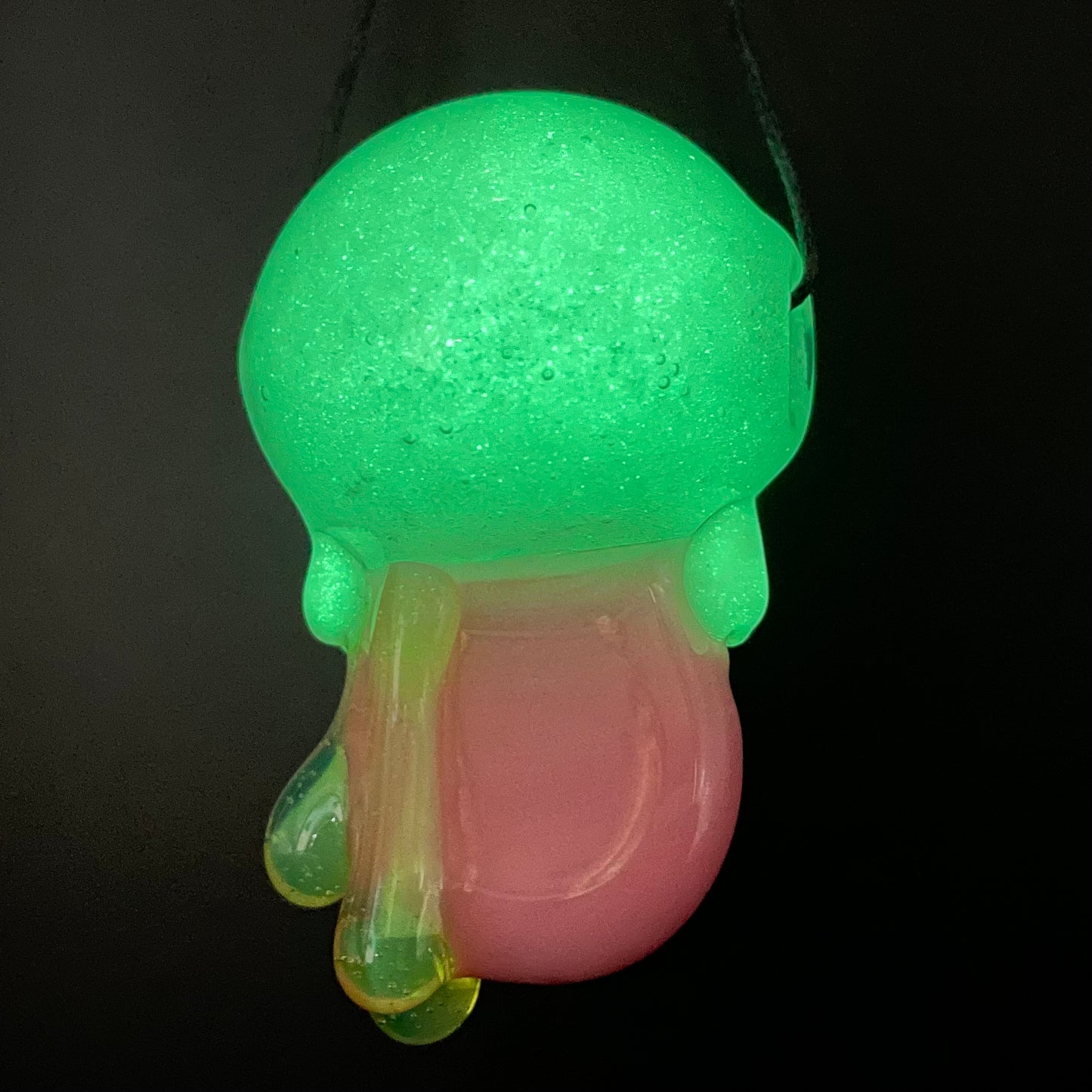 Hand-blown Glow in the dark eye pendant - Leviathan Glass original