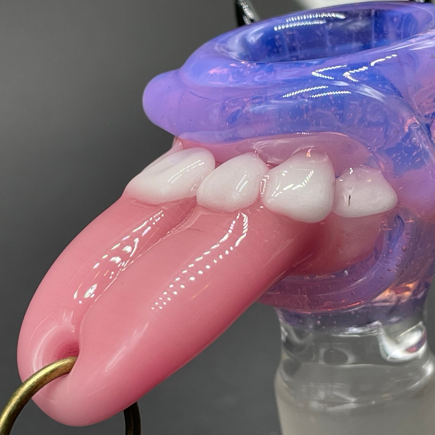 Premium 18mm 4 hole Pierced tongue slide - collectible glass art