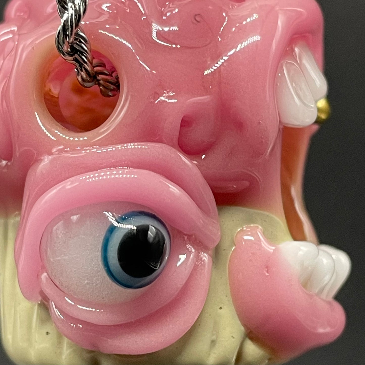Hand-blown Cupcake pendant - Leviathan Glass original