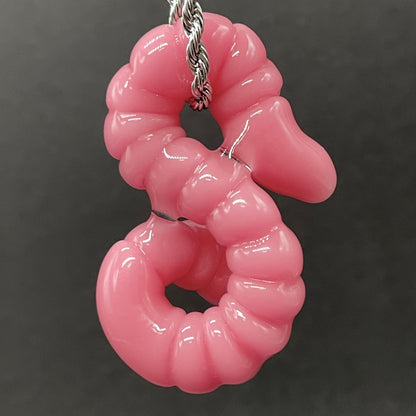 glass earthworm pendant