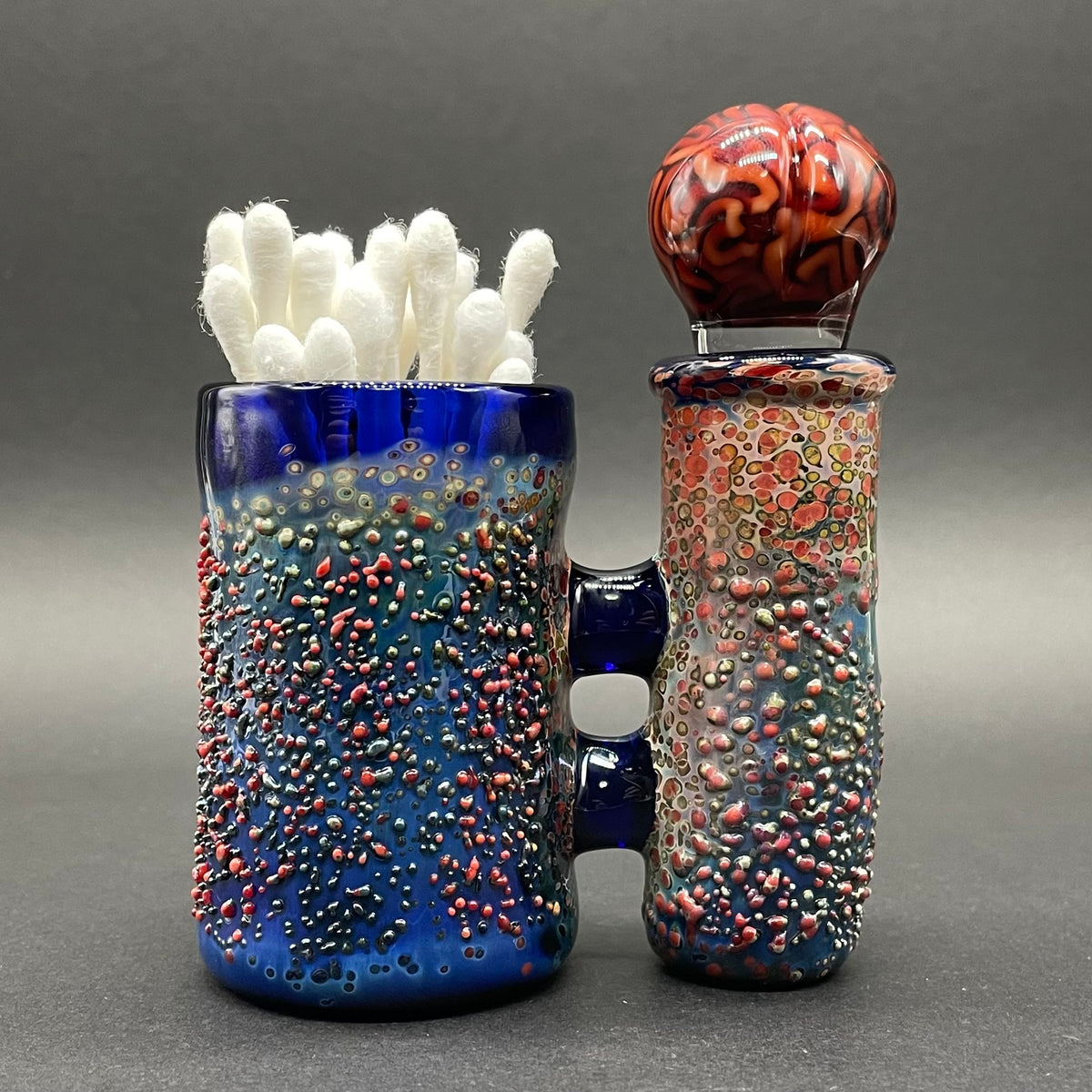 ISO station with brain stopper detail view - premium glass art