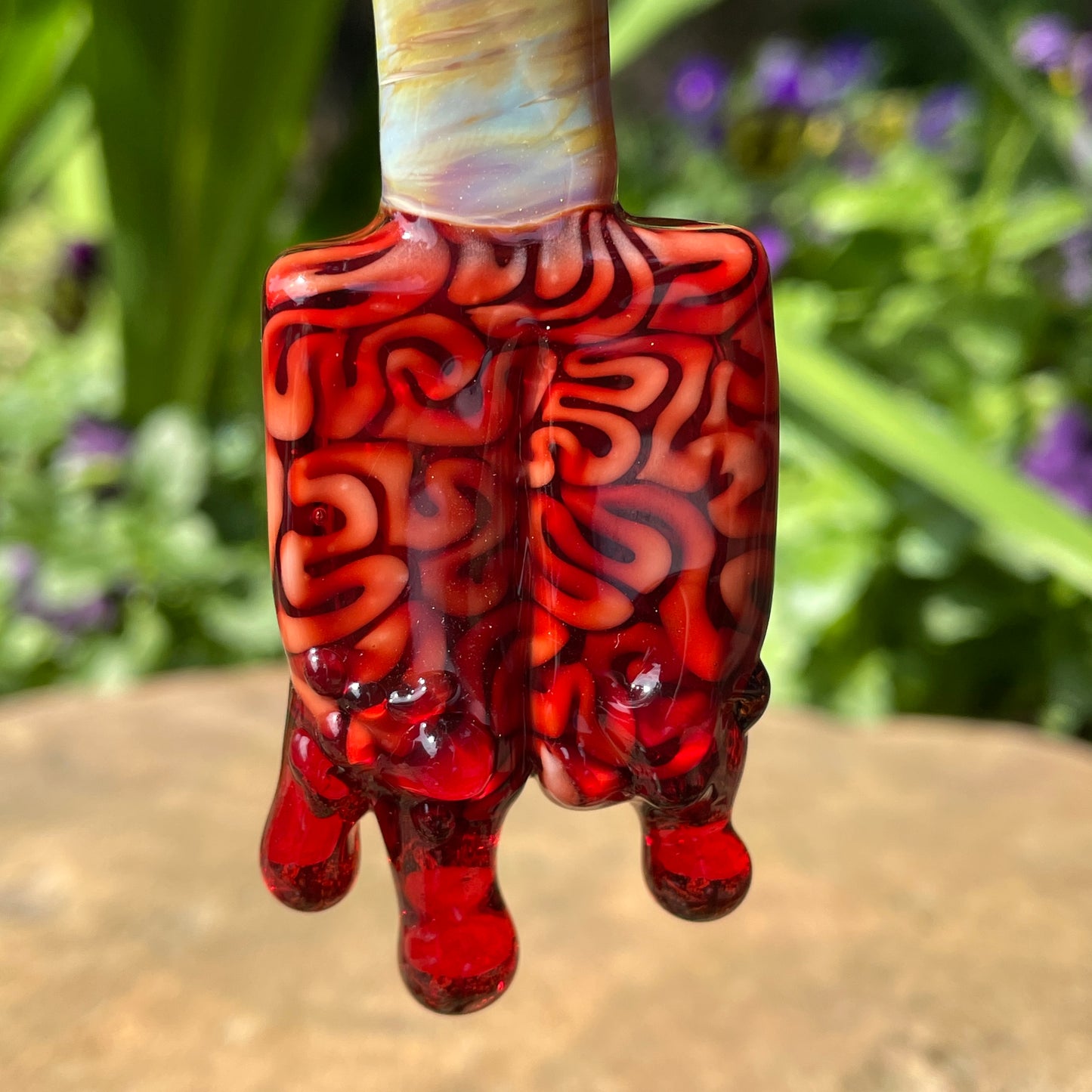 Hand-blown Dreamsicle pendant - Leviathan Glass original