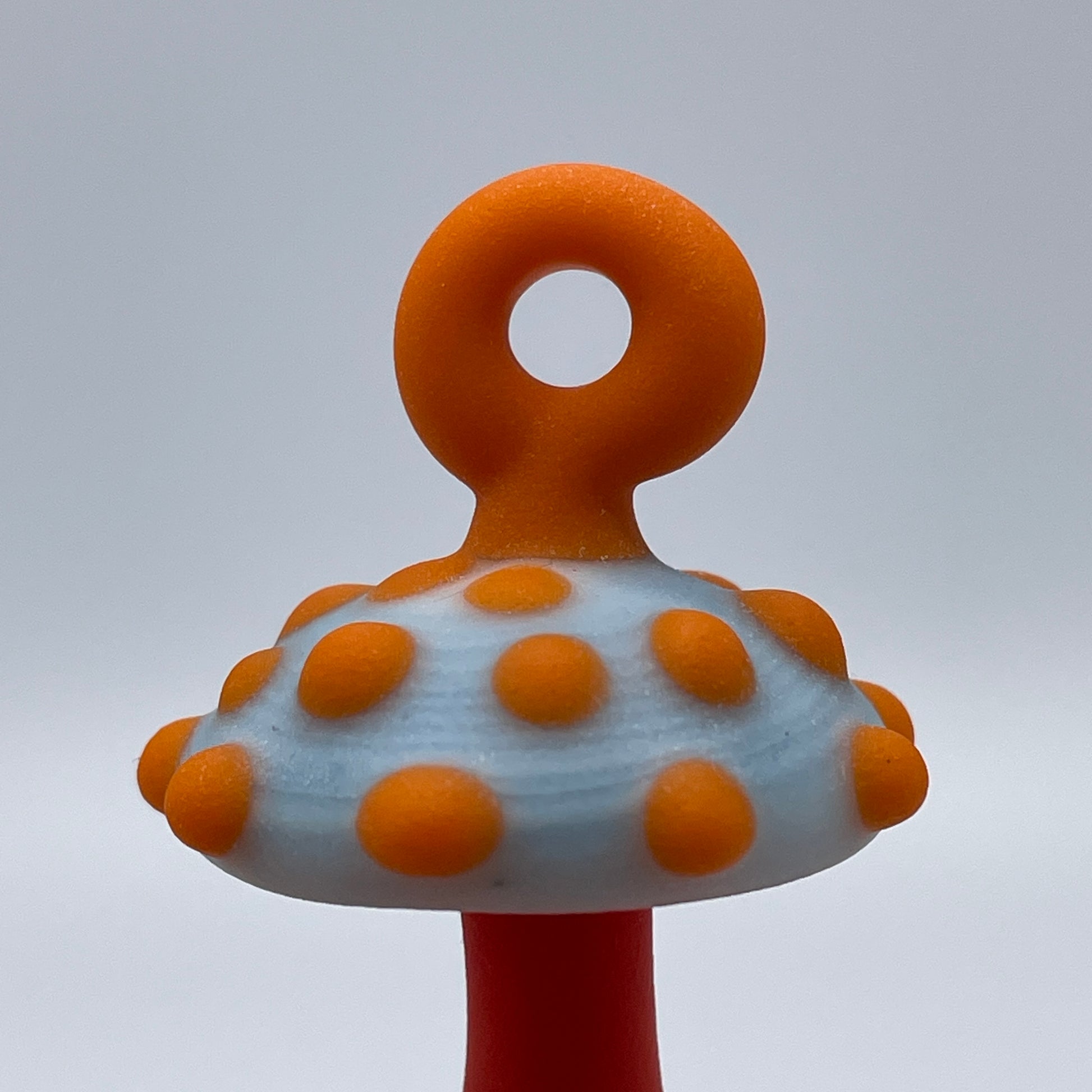 Premium Orange mushroom pendant - collectible glass art