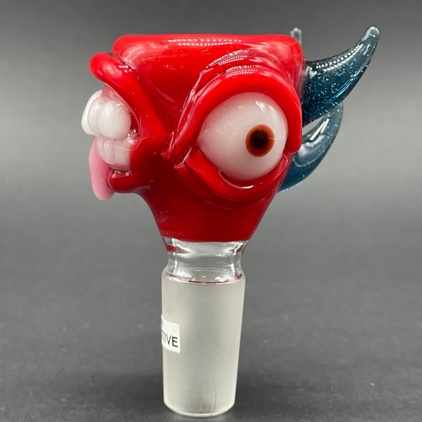 Hand-blown 14mm 4 hole UV reactive slide - Leviathan Glass original