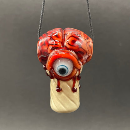 Premium Brain cone pendant - collectible glass art