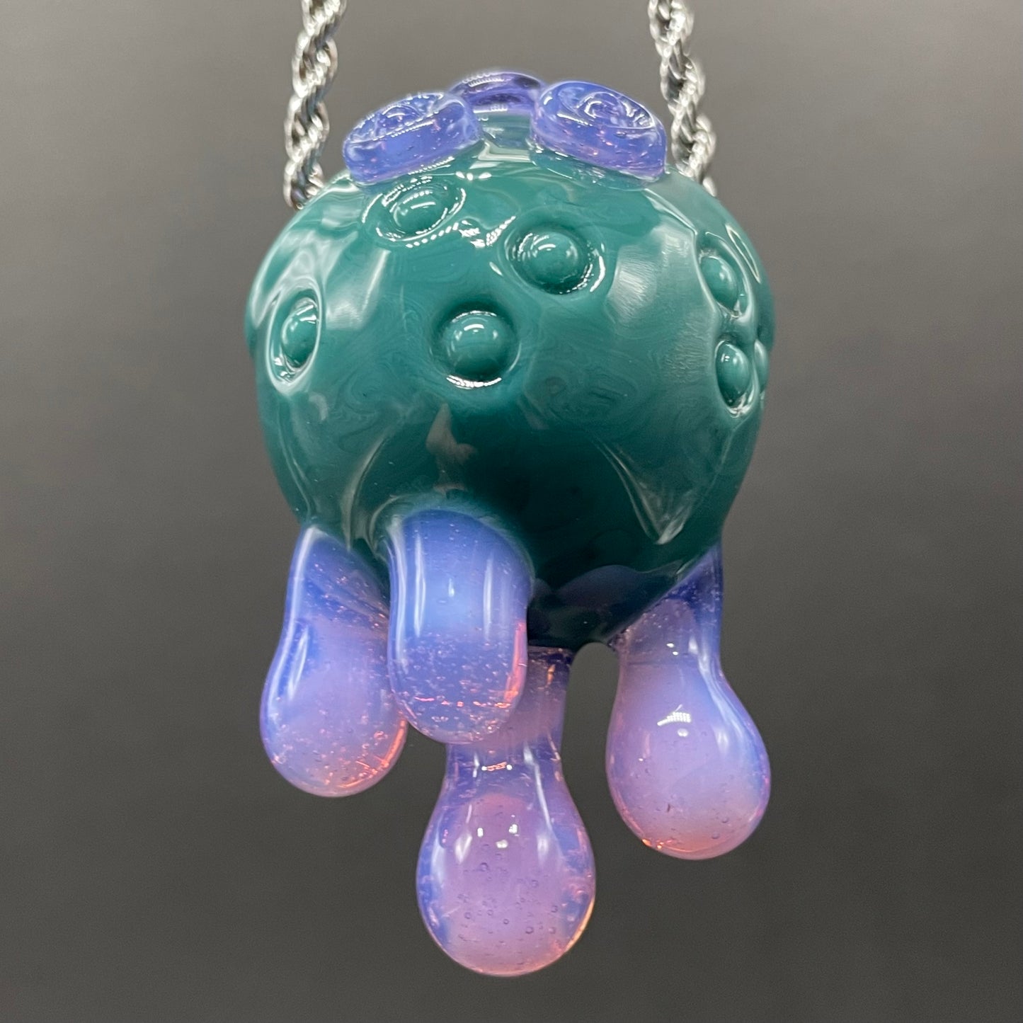 Artisan glass Dripping with sarcasm glass pendant - detailed craftsmanship