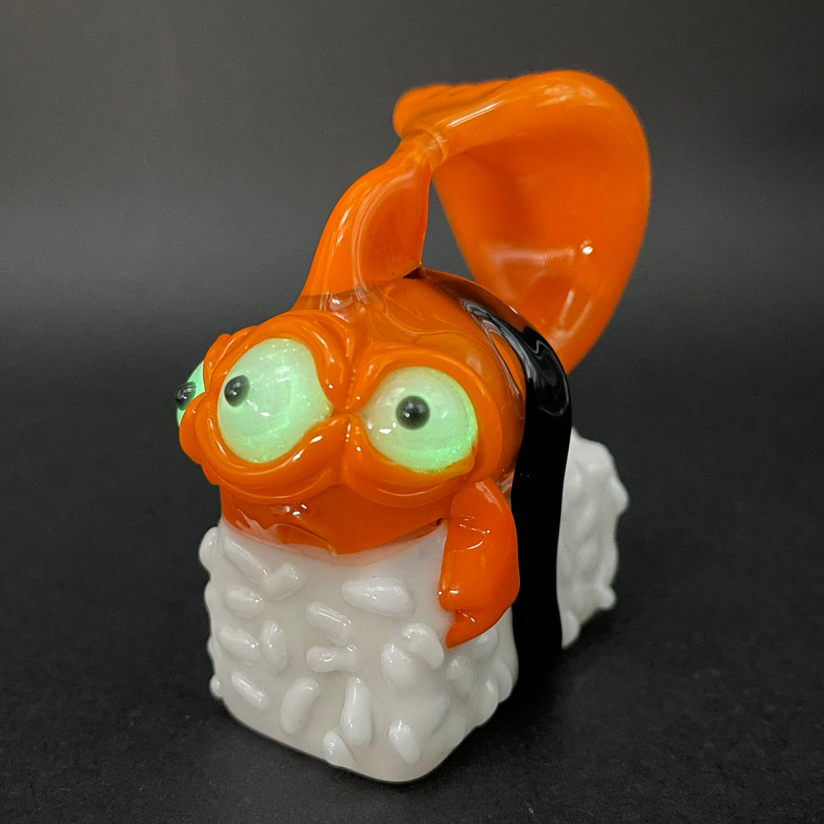 Mutant three eyed fish sushi glass pendant