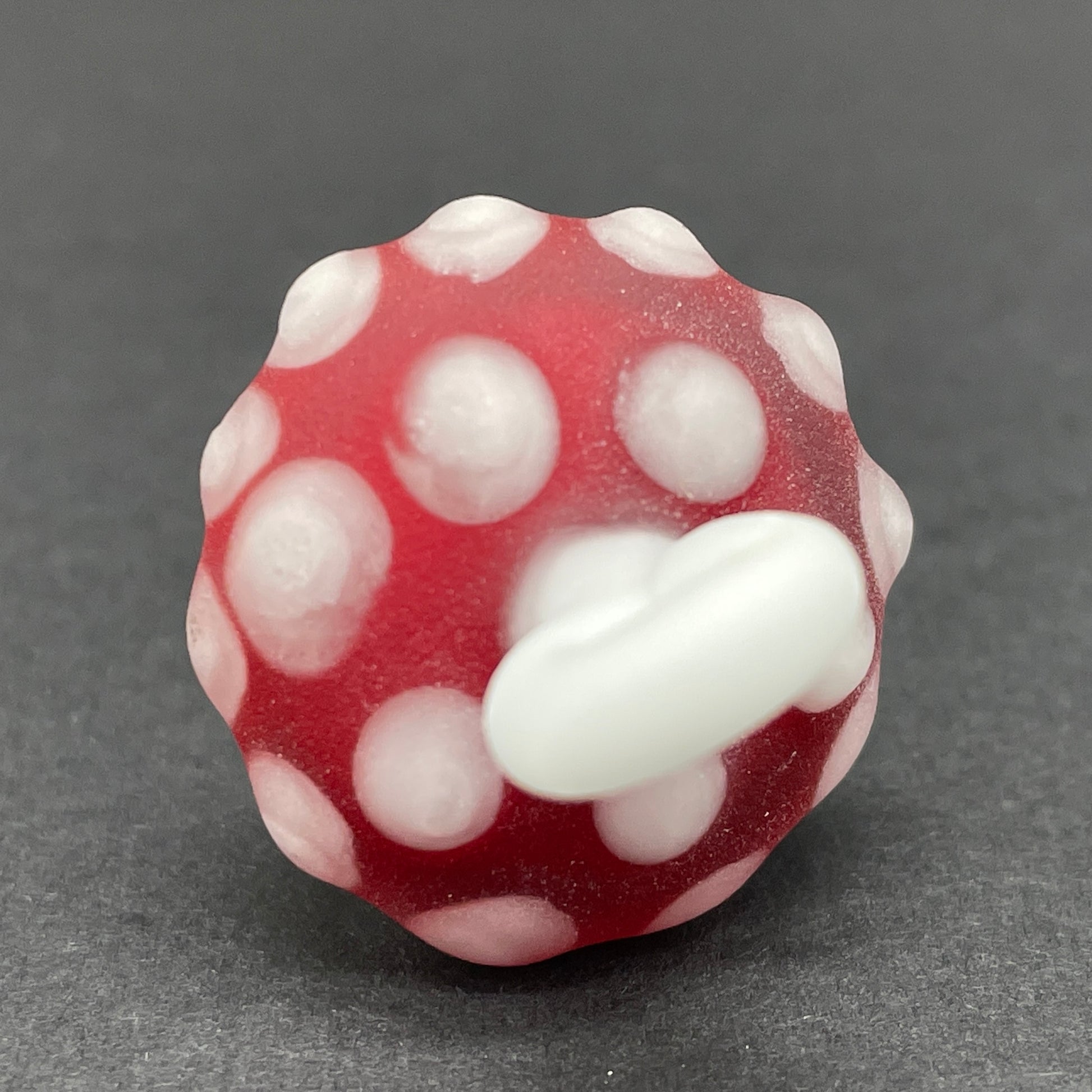 Leviathan Glass Red mushroom pendant - hand-blown art