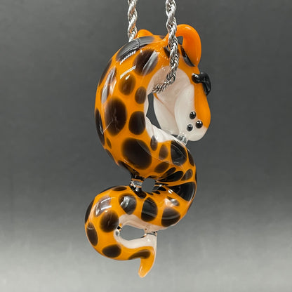 Slithering Chester Cheetah glass pendant