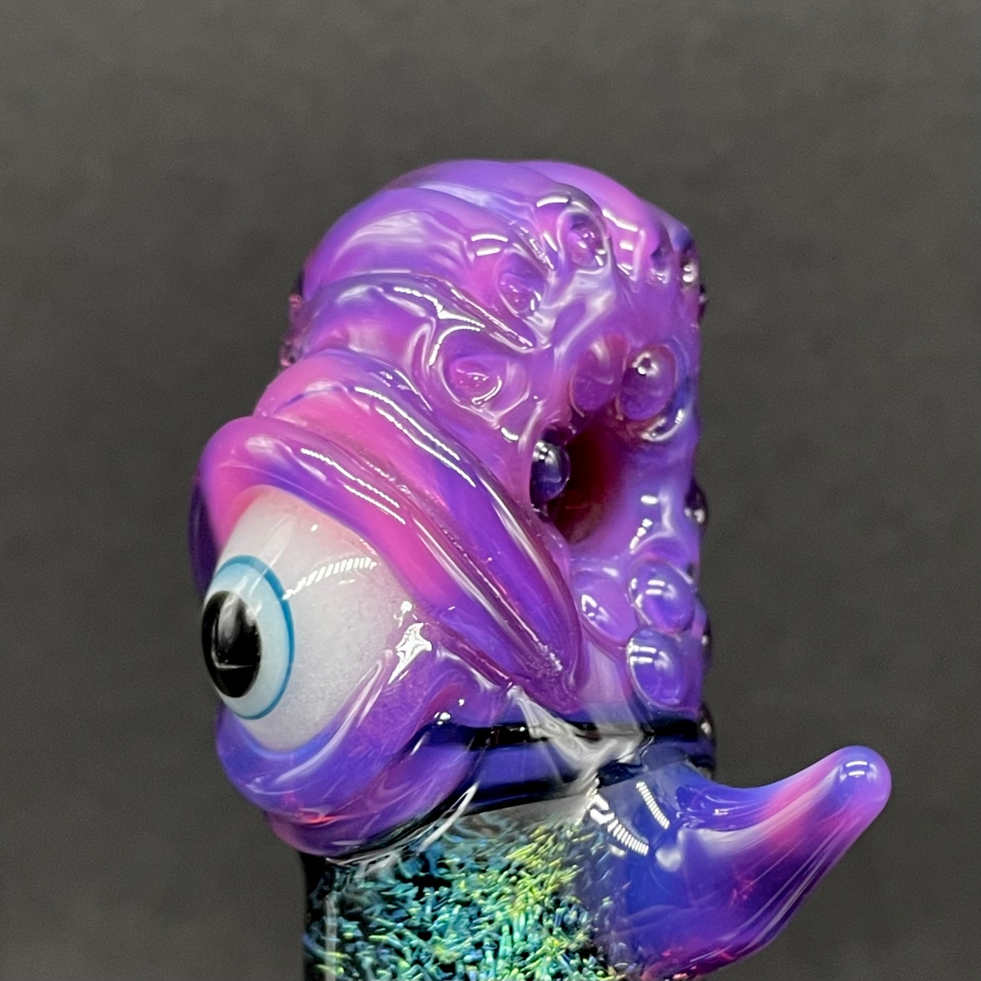 Hand-blown Royal jelly dichroic cyclops pendant - Leviathan Glass original