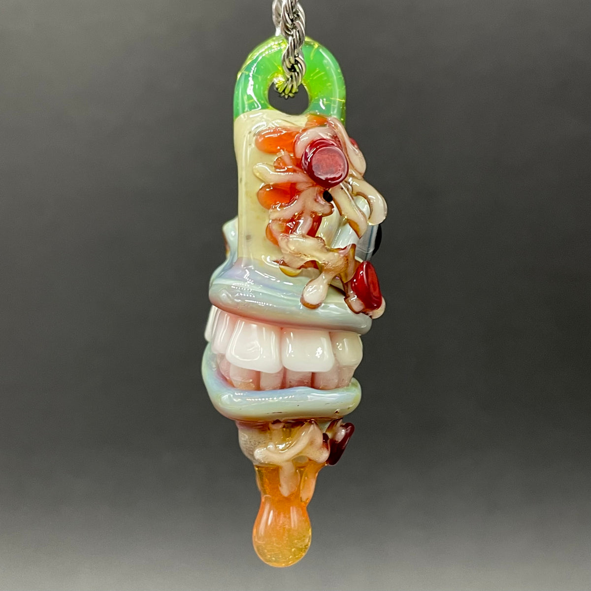 Two halves of one pizza friendship necklace