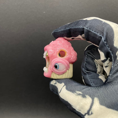 Hand-blown Cupcake pendant - Leviathan Glass original