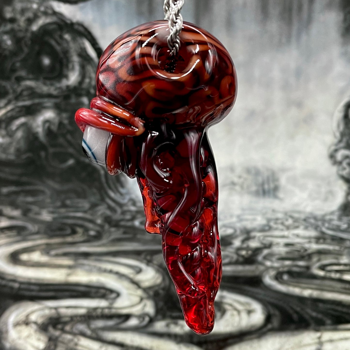 Brain pendant glass art - premium handcrafted piece