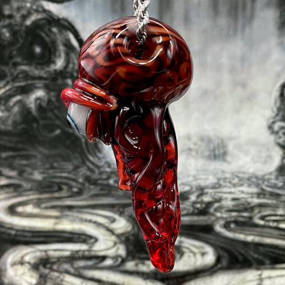 Brain pendant glass art - premium handcrafted piece