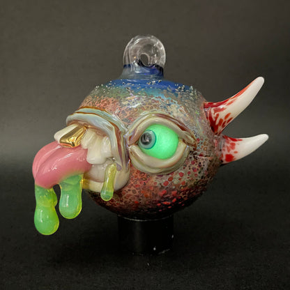 Hand-blown Tongue demon ornament - Leviathan Glass original
