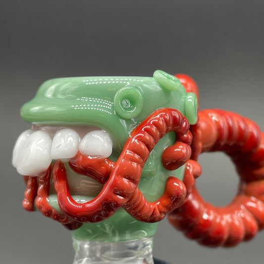 18mm worm food slide detail view - premium glass art