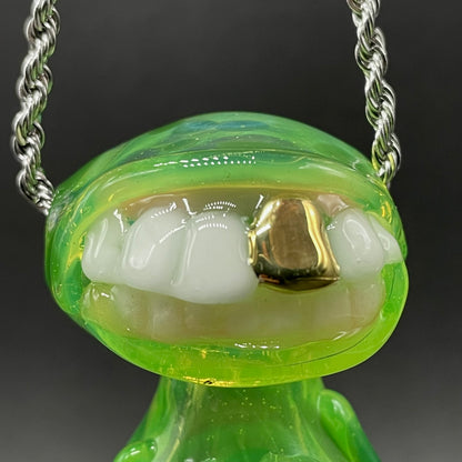 Green slime mushroom monster craftsmanship - artisan glass work