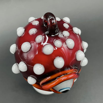 Hand-blown Cyclops mushroom ornament - Leviathan Glass original