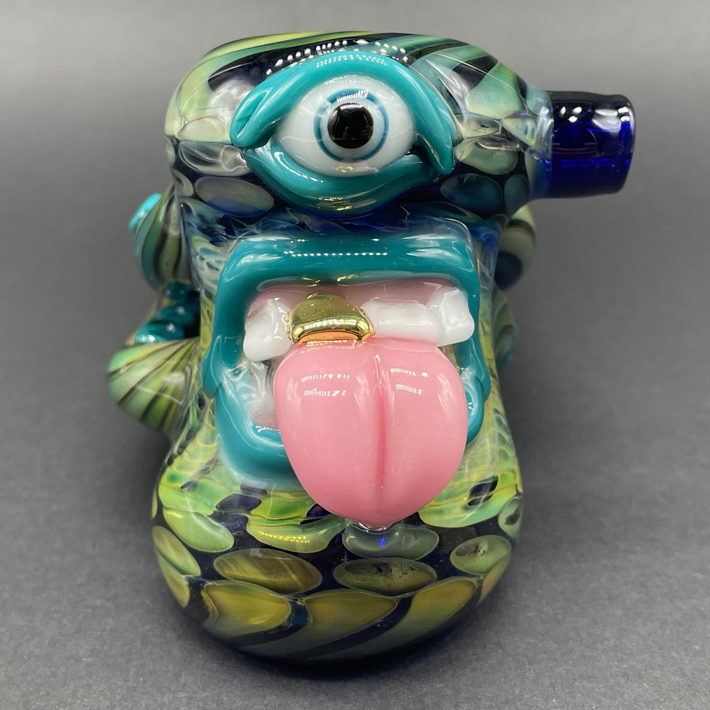 Tentacle tongue bubbler glass art - premium handcrafted piece