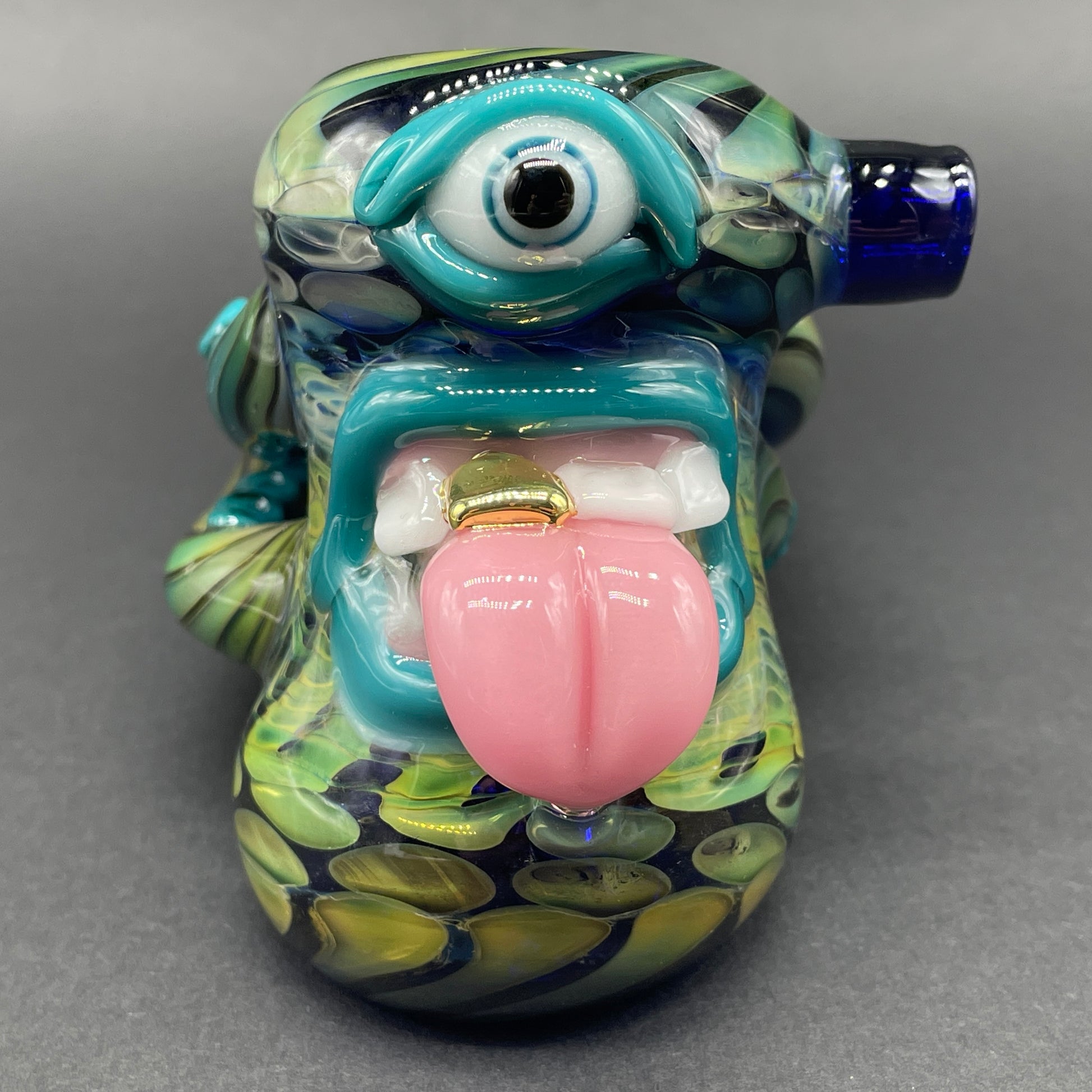 Tentacle tongue bubbler glass art - premium handcrafted piece