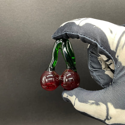 Hand-blown Transparent cherry pendant - Leviathan Glass original