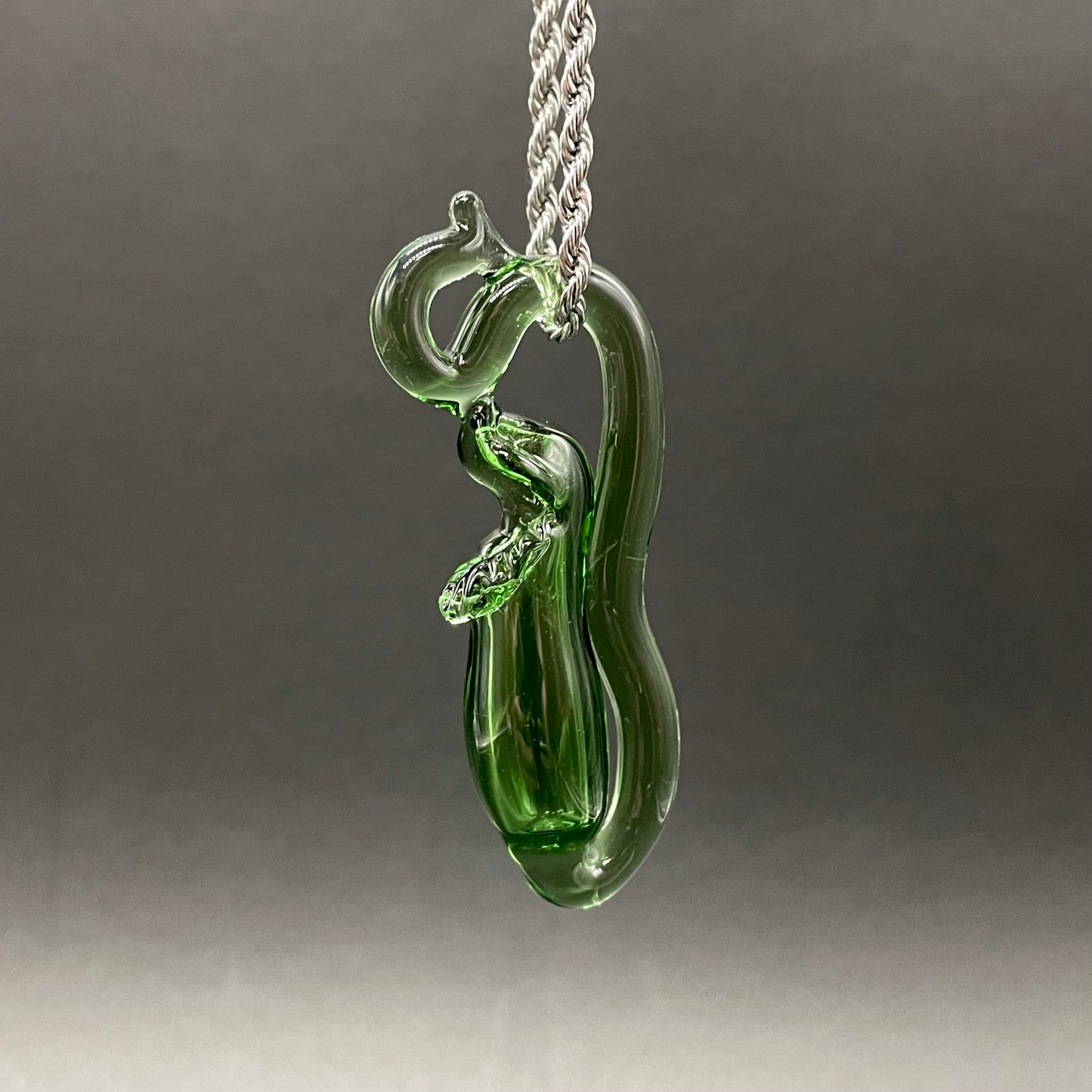 Hand-blown glass Pitcher plant pendant by Leviathan Glass