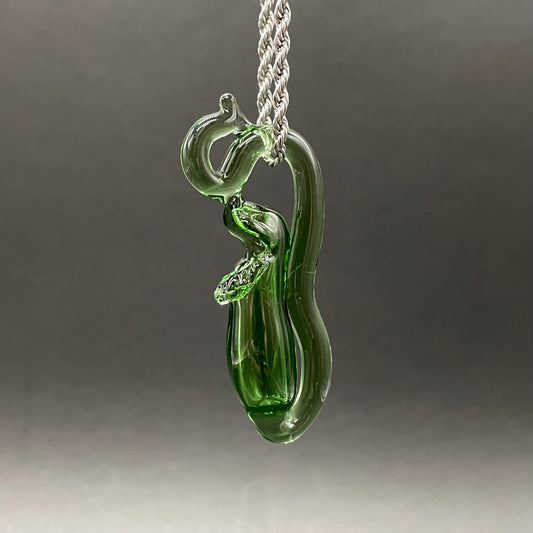 Hand-blown glass Pitcher plant pendant by Leviathan Glass