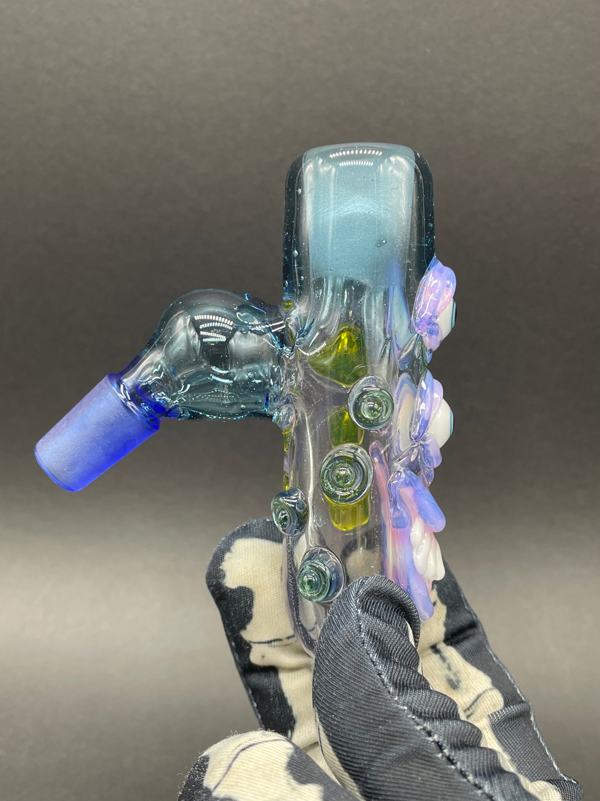 Close-up of 14mm ash catcher - handcrafted glass