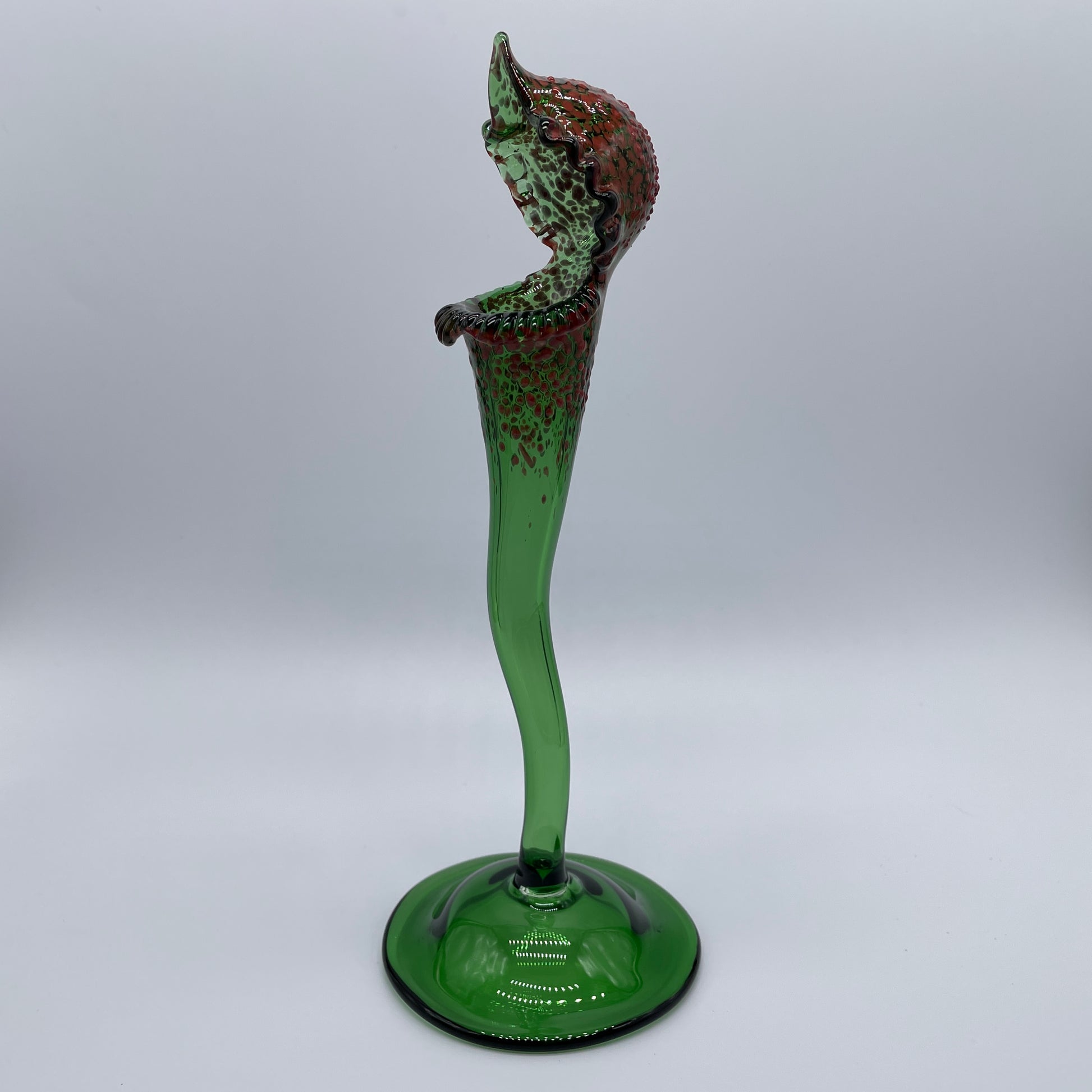 Pitcher plant sculpture detail view - premium glass art