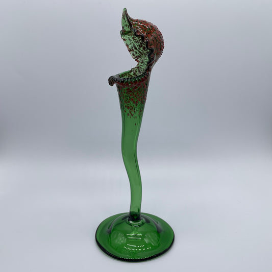 Pitcher plant sculpture detail view - premium glass art
