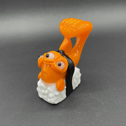 Mutant three eyed fish sushi glass pendant