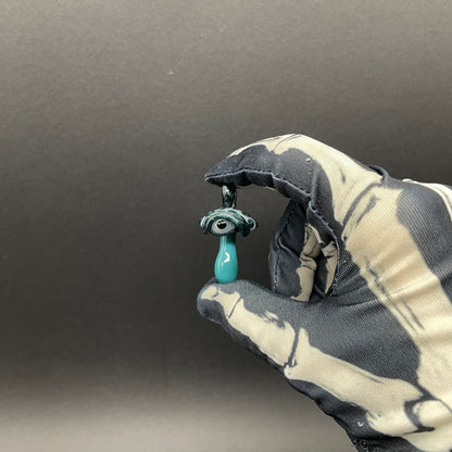 Hand-blown Cyclops mushroom pendant - Leviathan Glass original