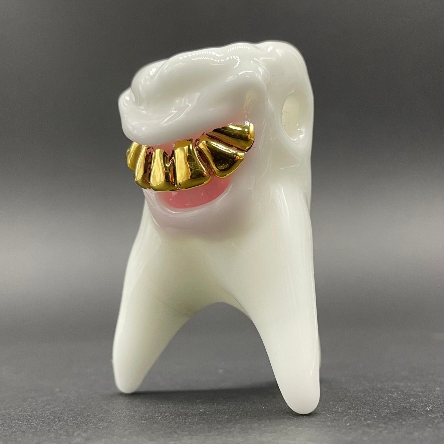 Leviathan Glass Tooth ache glass pendant - hand-blown art