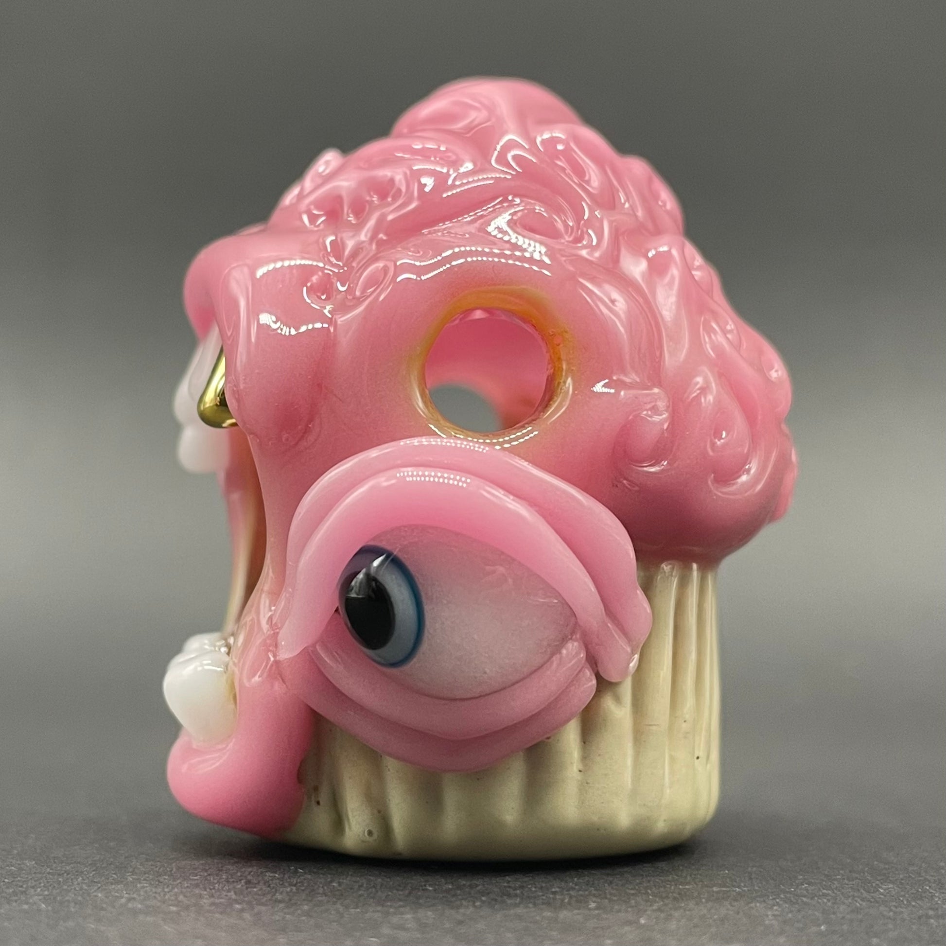 Hand-blown Cupcake pendant - Leviathan Glass original