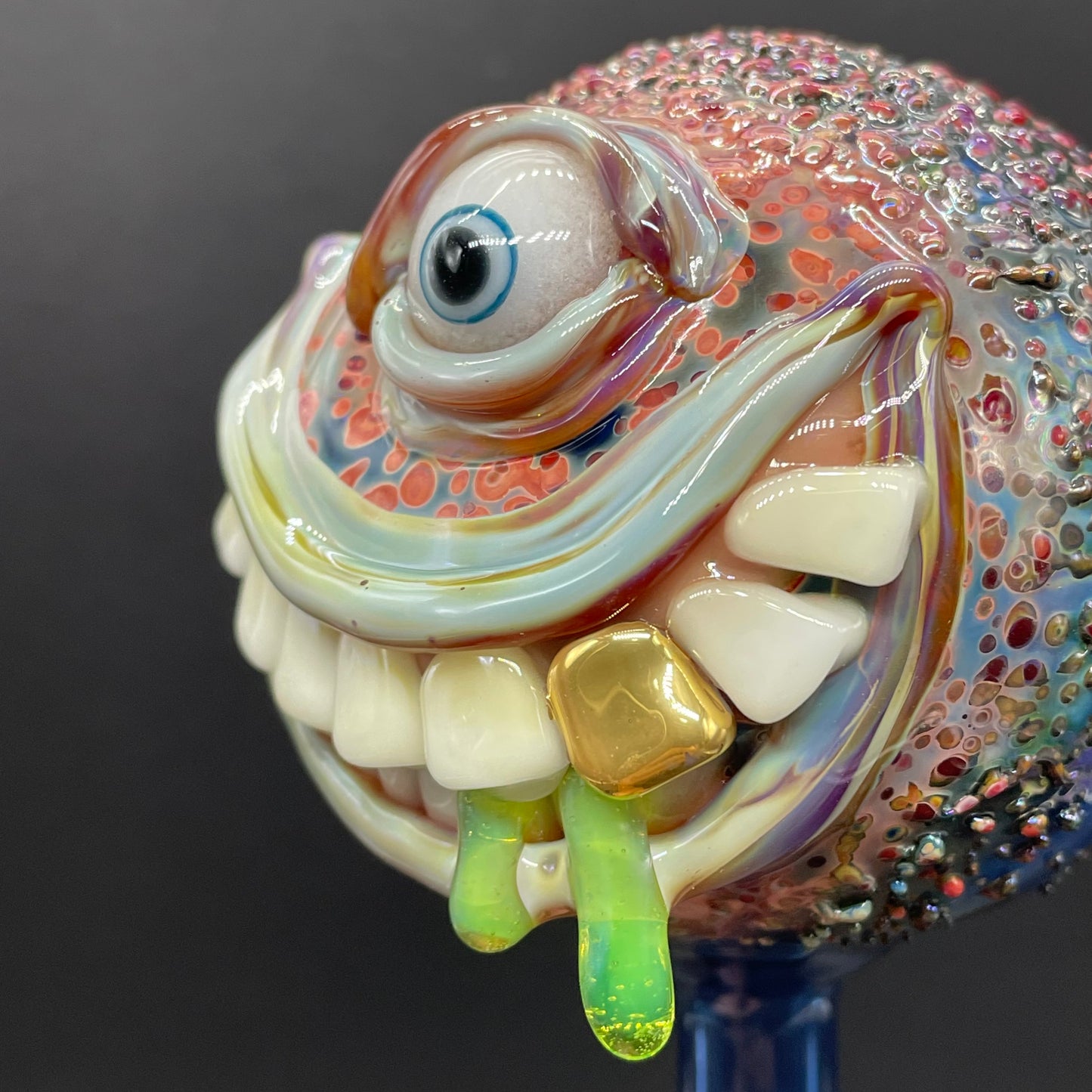 Hand blown glass monster watering globe