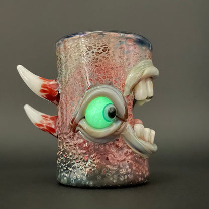 Hand-blown Screaming shot glass - Leviathan Glass original