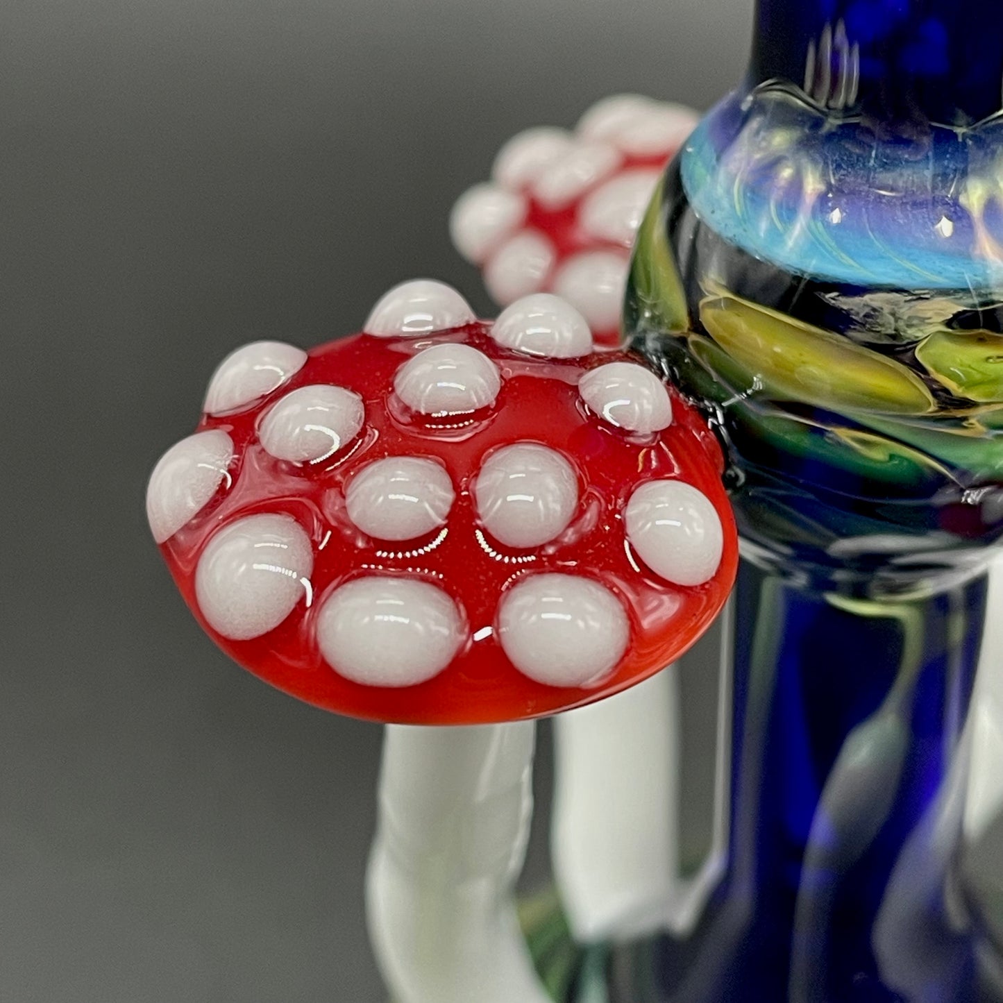Hand-blown Red cap Mushroom perfume bottle - Leviathan Glass original