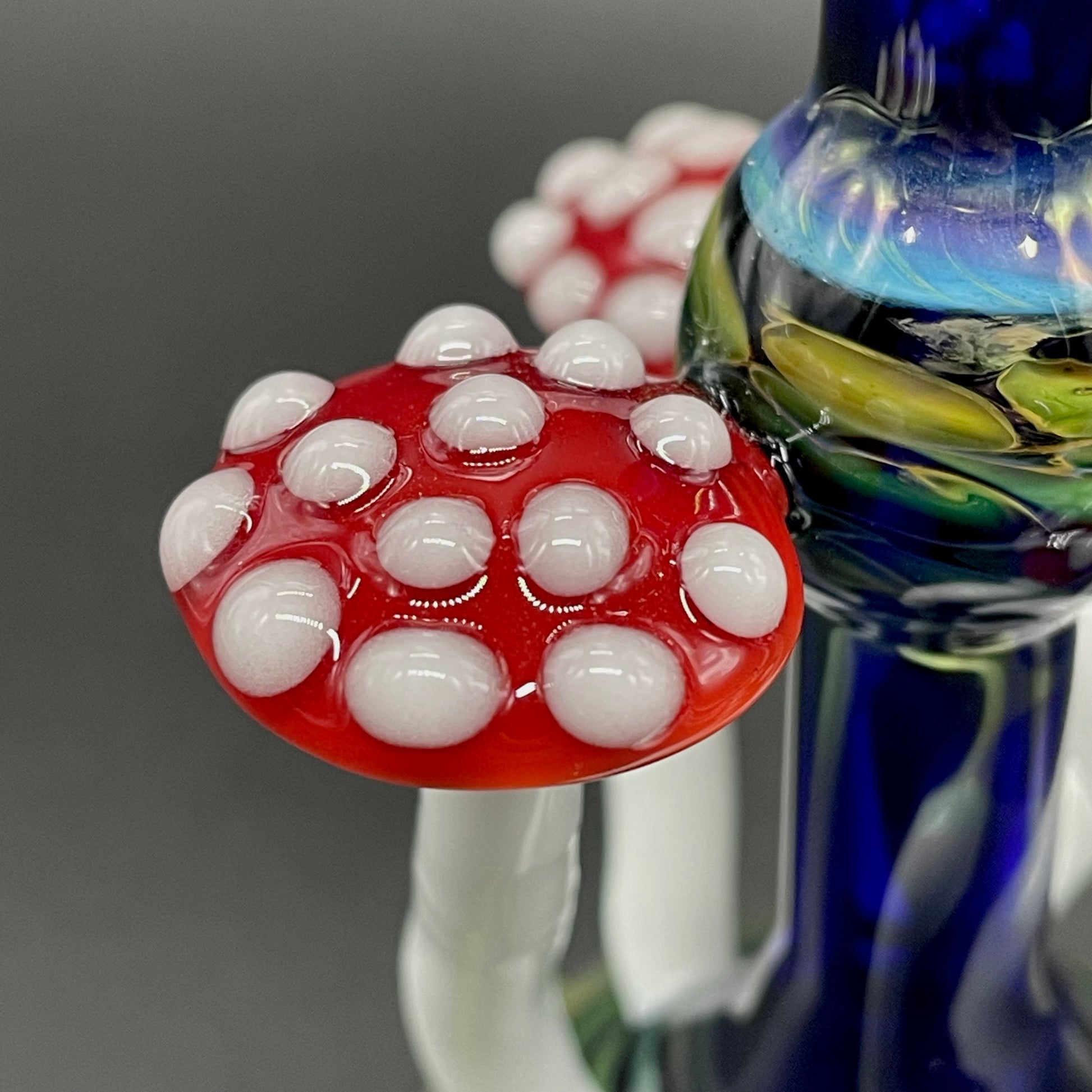 Hand-blown Red cap Mushroom perfume bottle - Leviathan Glass original