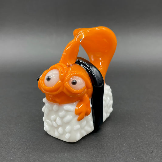 Mutant three eyed fish sushi glass pendant