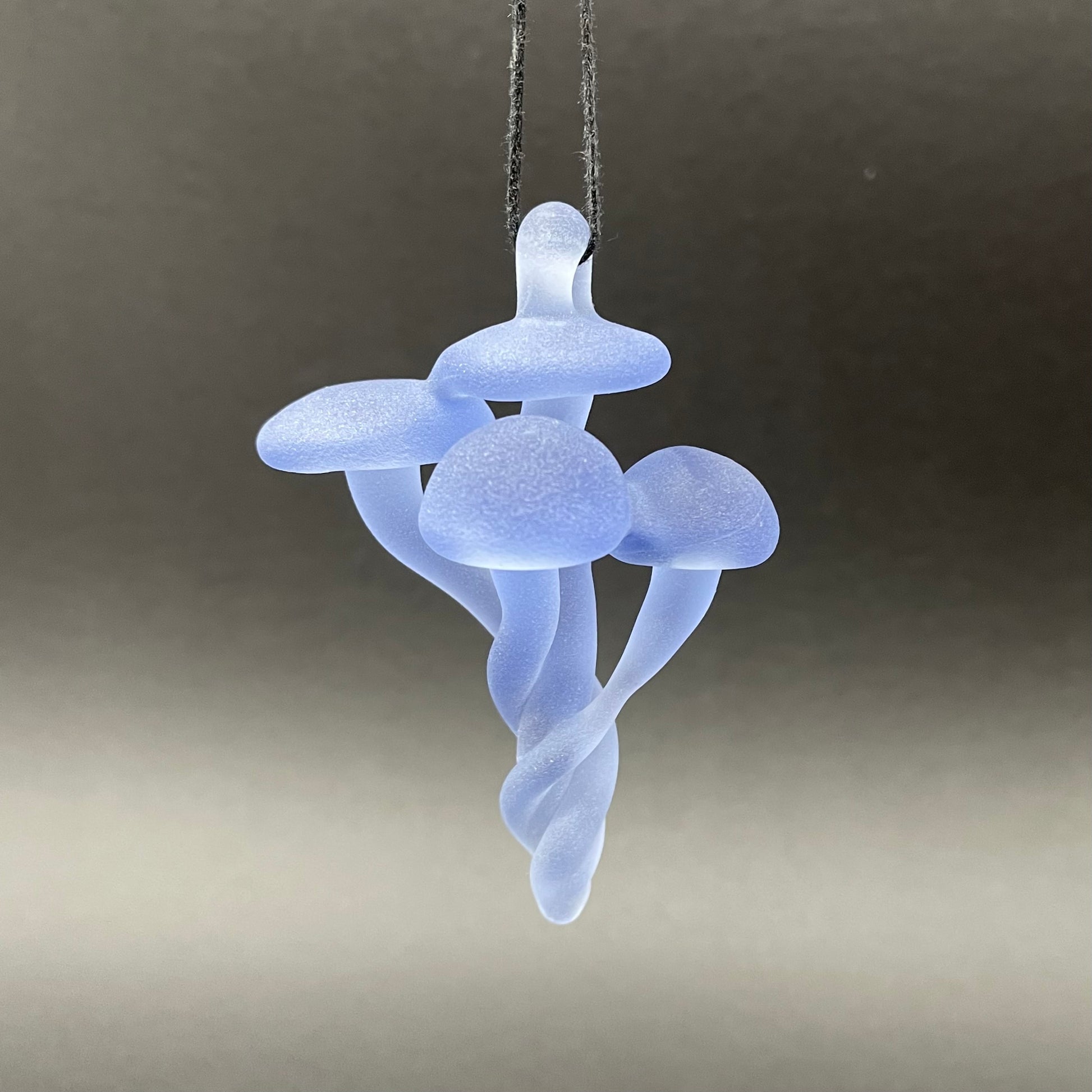 Leviathan Glass Blacklight mushroom pendant - hand-blown art